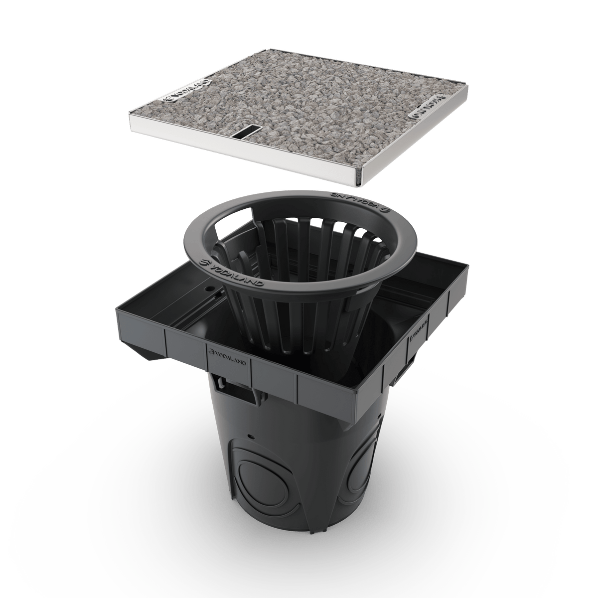 12x12 NEO Catch Basin Gravel Grate Package - Vodaland