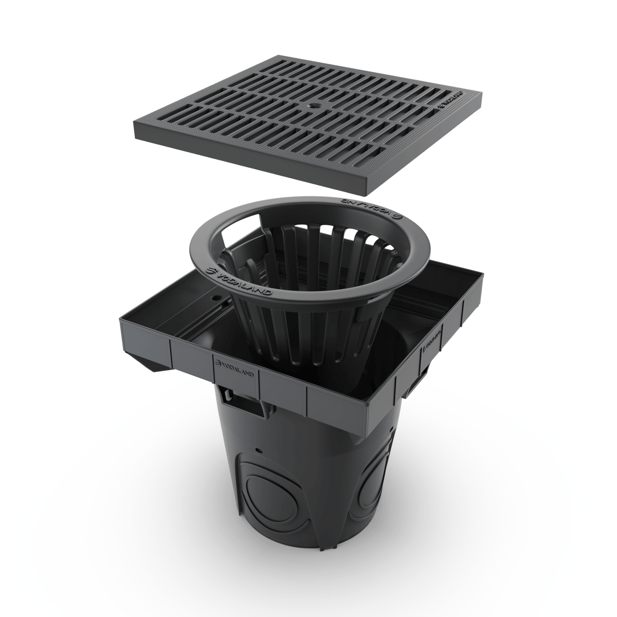 12x12 NEO Catch Basin Plastic Grate Package - Vodaland