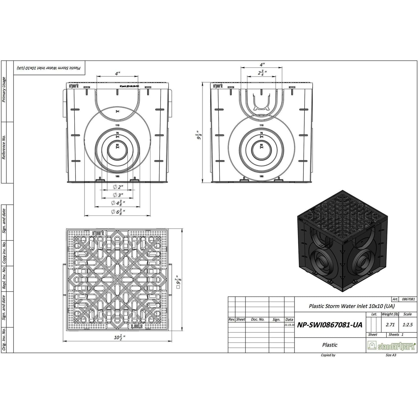 10x10 Catch Basin Catch Basins Standartpark