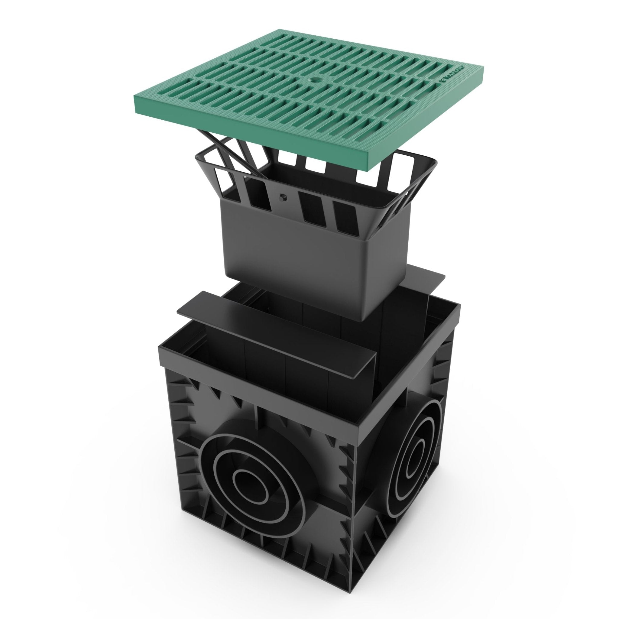 12x12 Catch Basin w/ Green Grating PKG - Vodaland