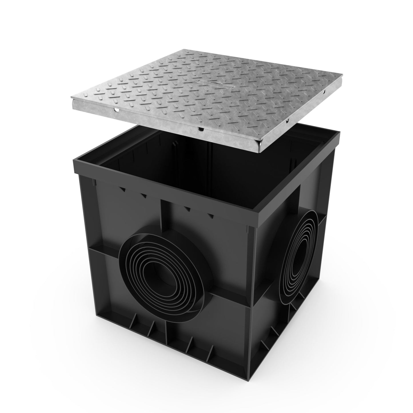 16x16 Catch Basin Solid Galvanized Grate PKG - Vodaland