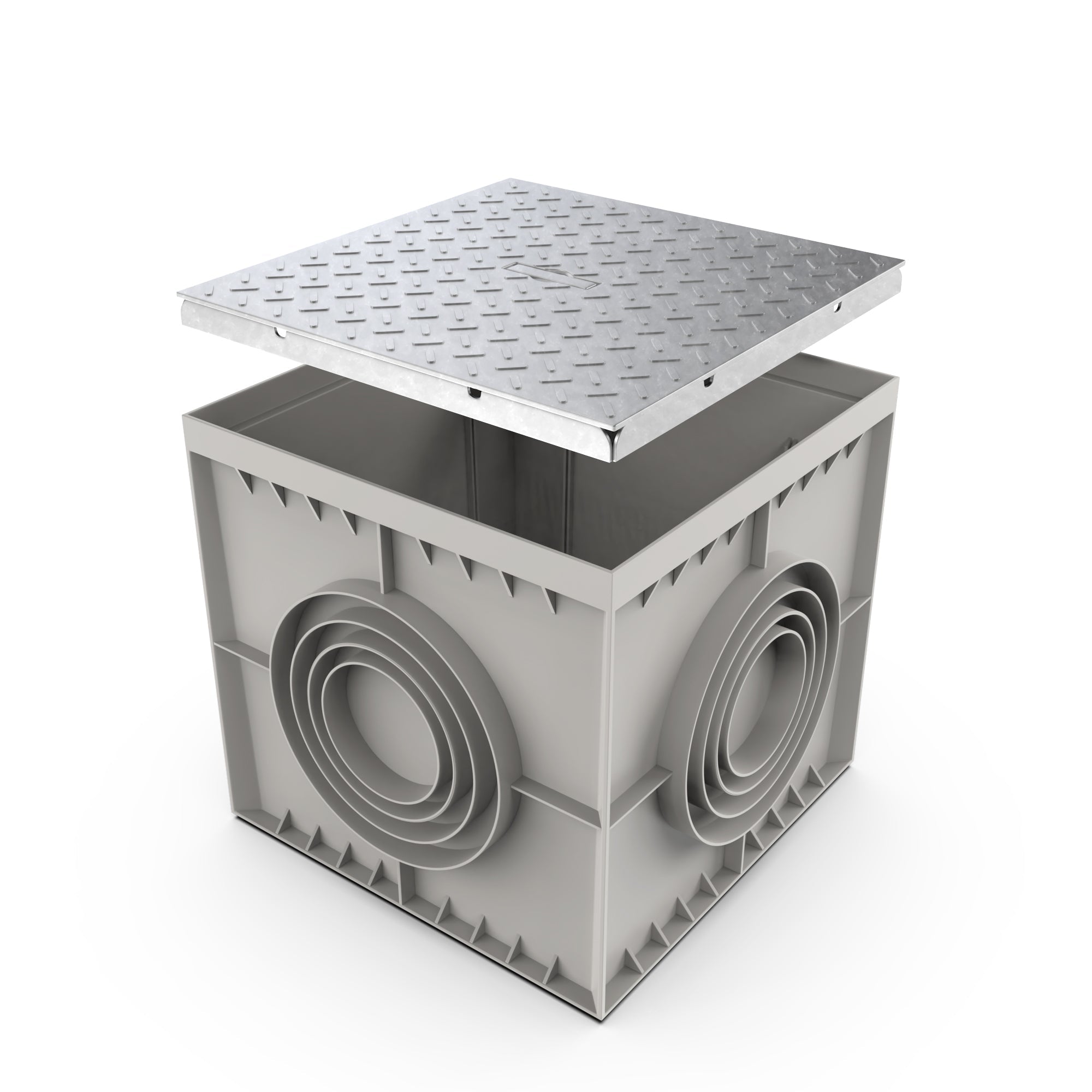 22x22 Catch Basin Solid Galvanized Grate PKG - Vodaland