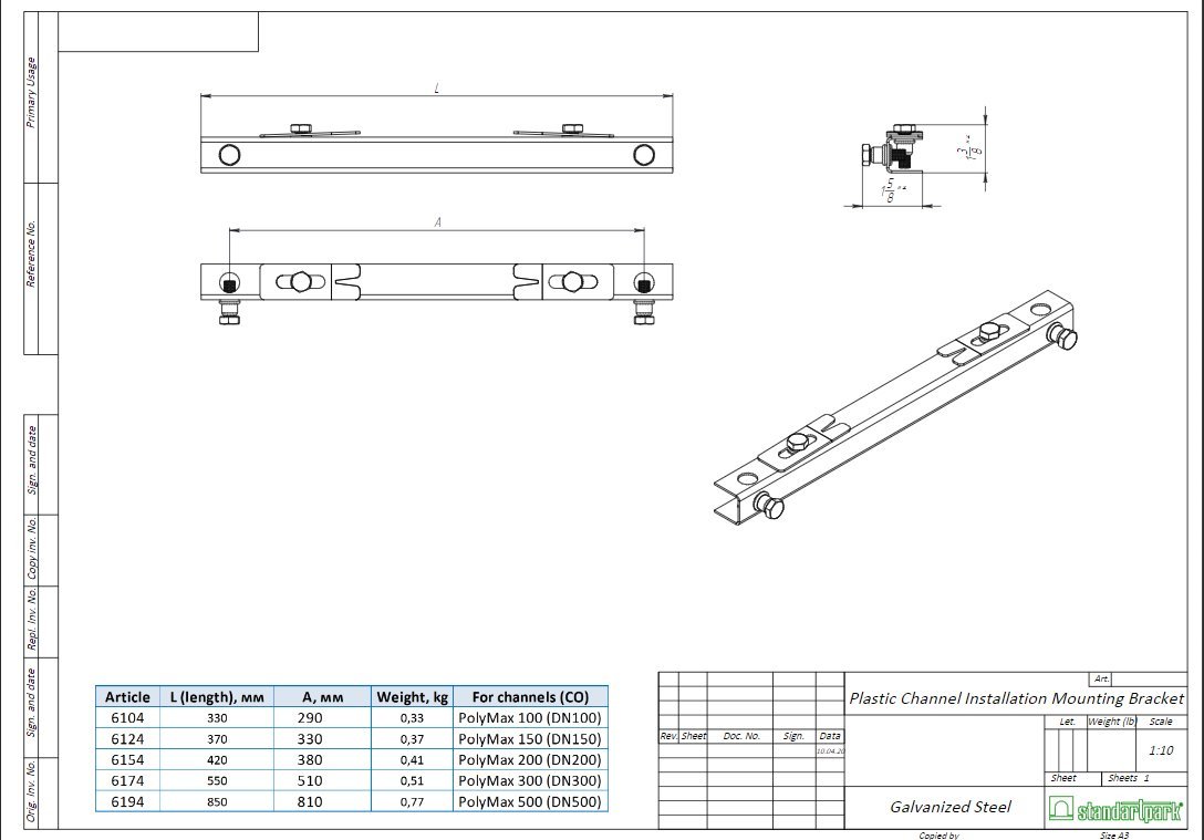 4" Channel Installation Mounting Bracket