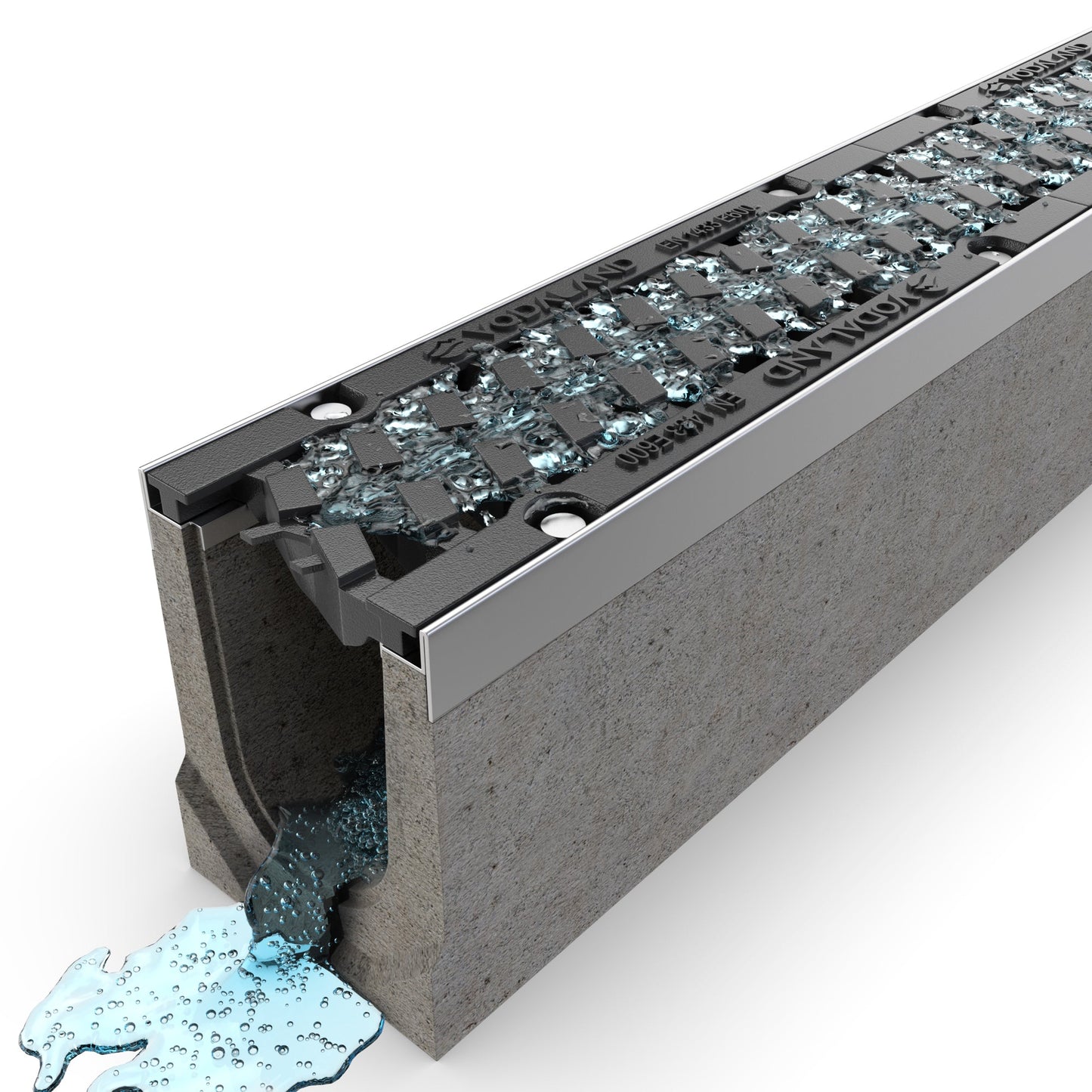 4" Fiber Reinforced Pre Slope Concrete Channel 1% Slope - Vodaland