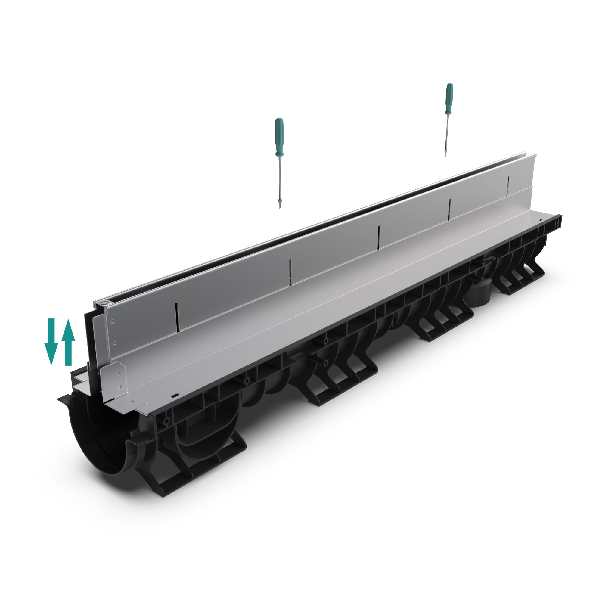 Custom Height Stainless Slot Drain - Vodaland