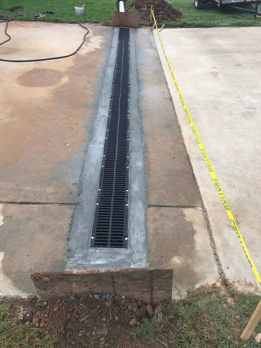 8" Channel on our driveway - Vodaland