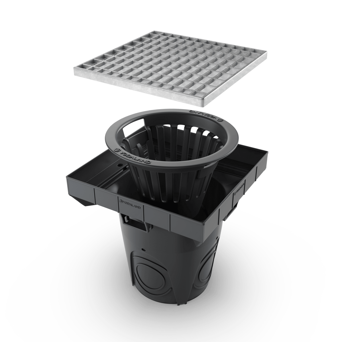 12x12 NEO Catch Basin Galvanized Stamped Steel Package - Vodaland