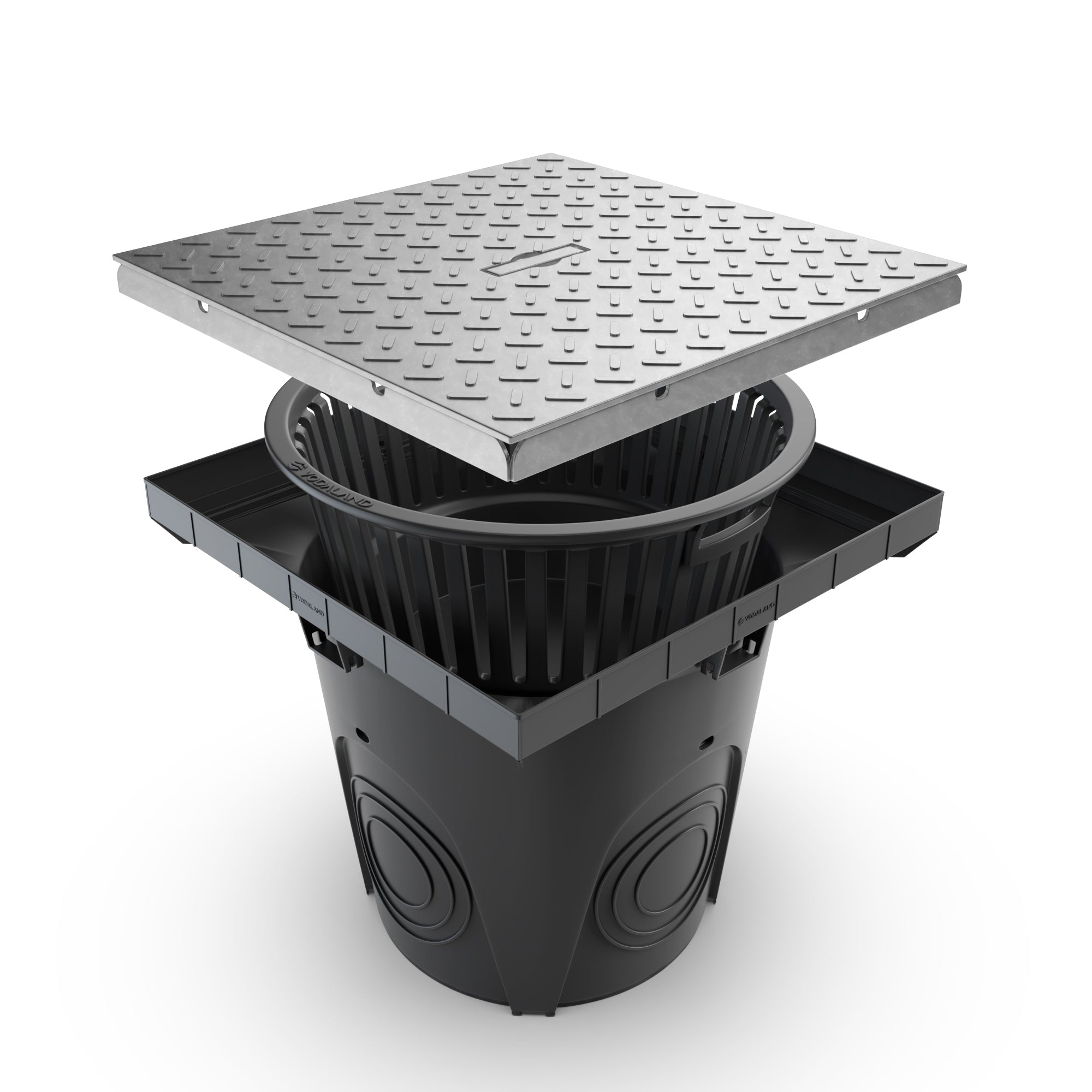 22x22 NEO Basin Solid Galvanized Grate Package - Vodaland