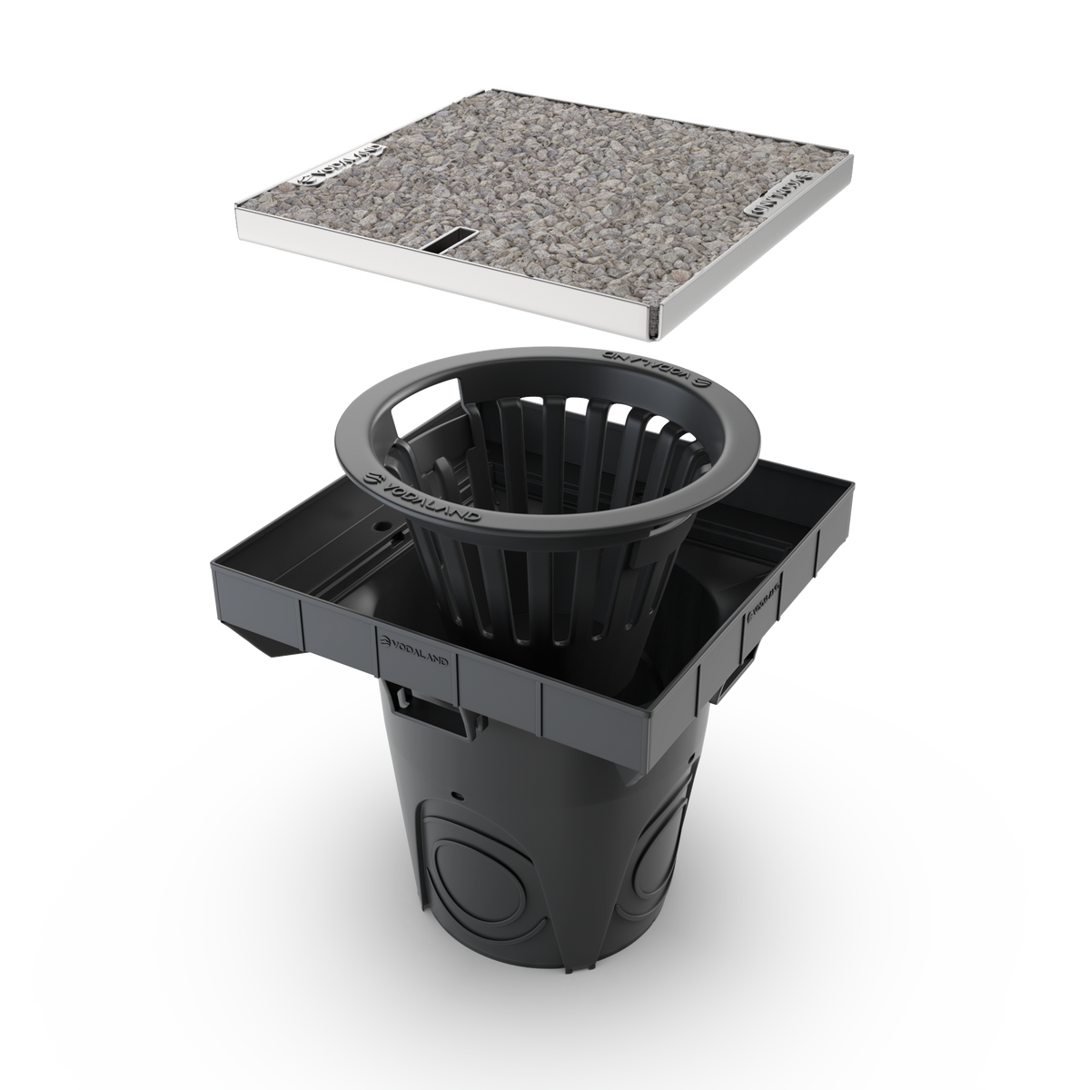 12x12 NEO Catch Basin Gravel Grate Package