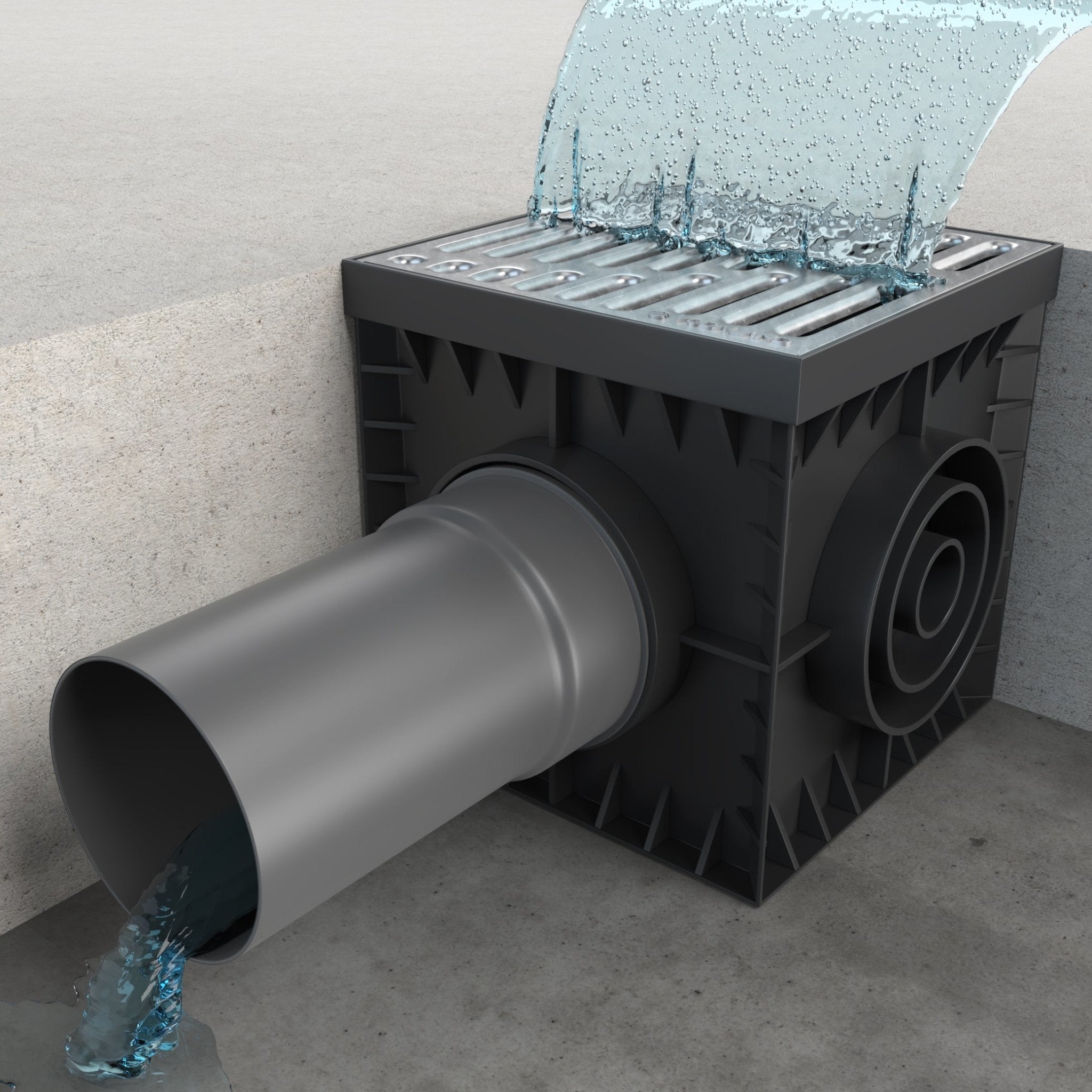 12x12 Catch Basin Galvanized Stamped Steel PKG - Vodaland