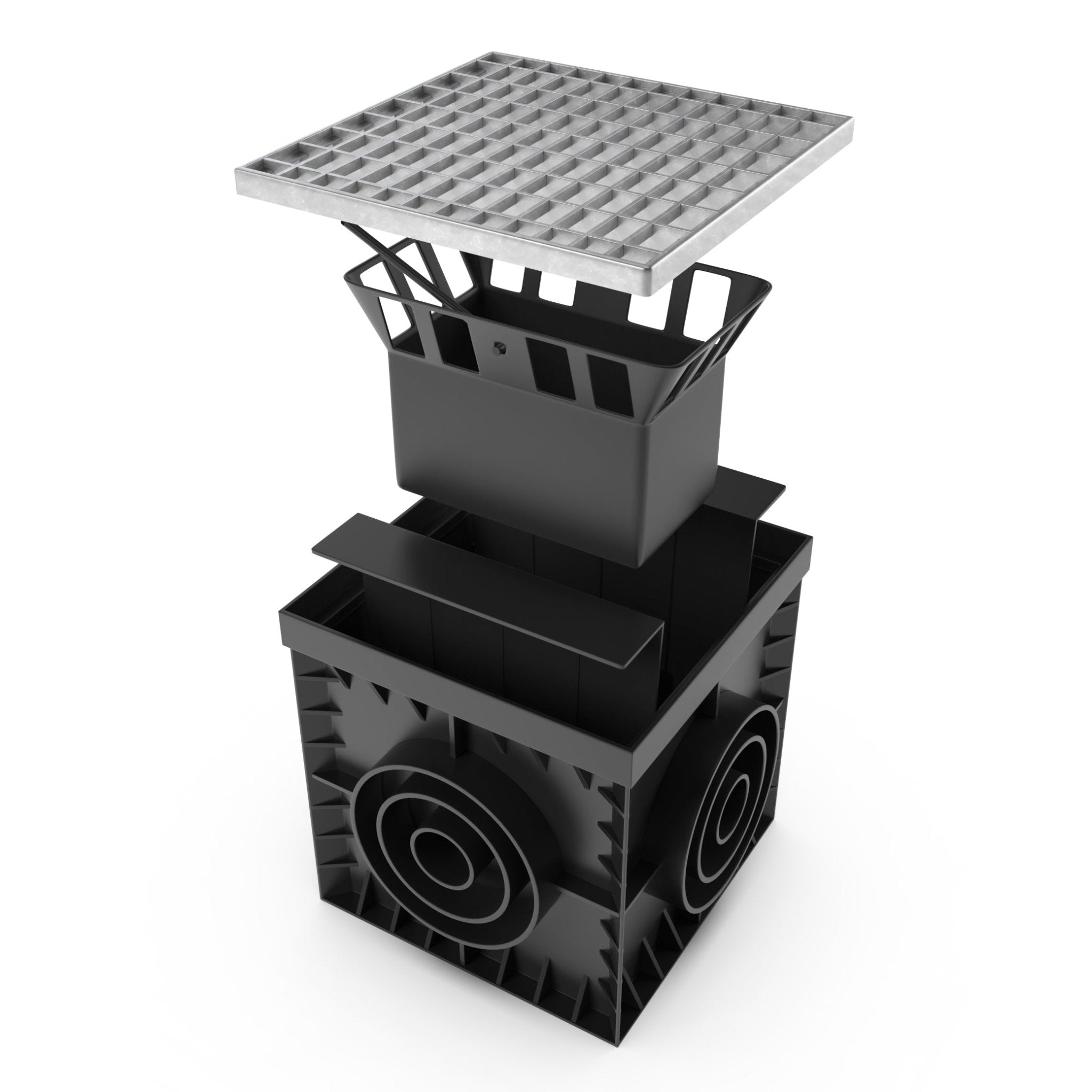 12x12 Catch Basin Galvanized Stamped Steel PKG - Vodaland