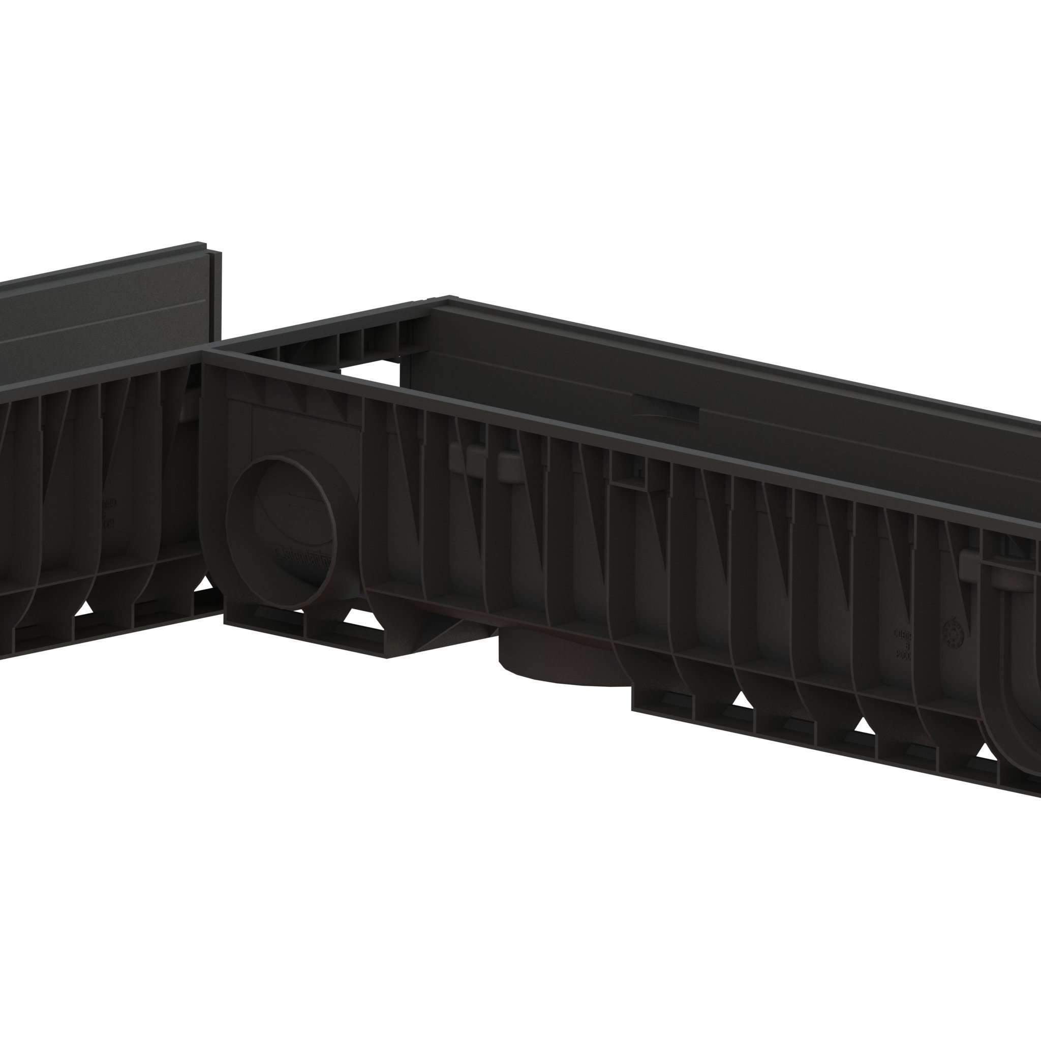 8" Channel - 8" Depth - Galvanized Stamped Steel PKG Trench Drain Standartpark 