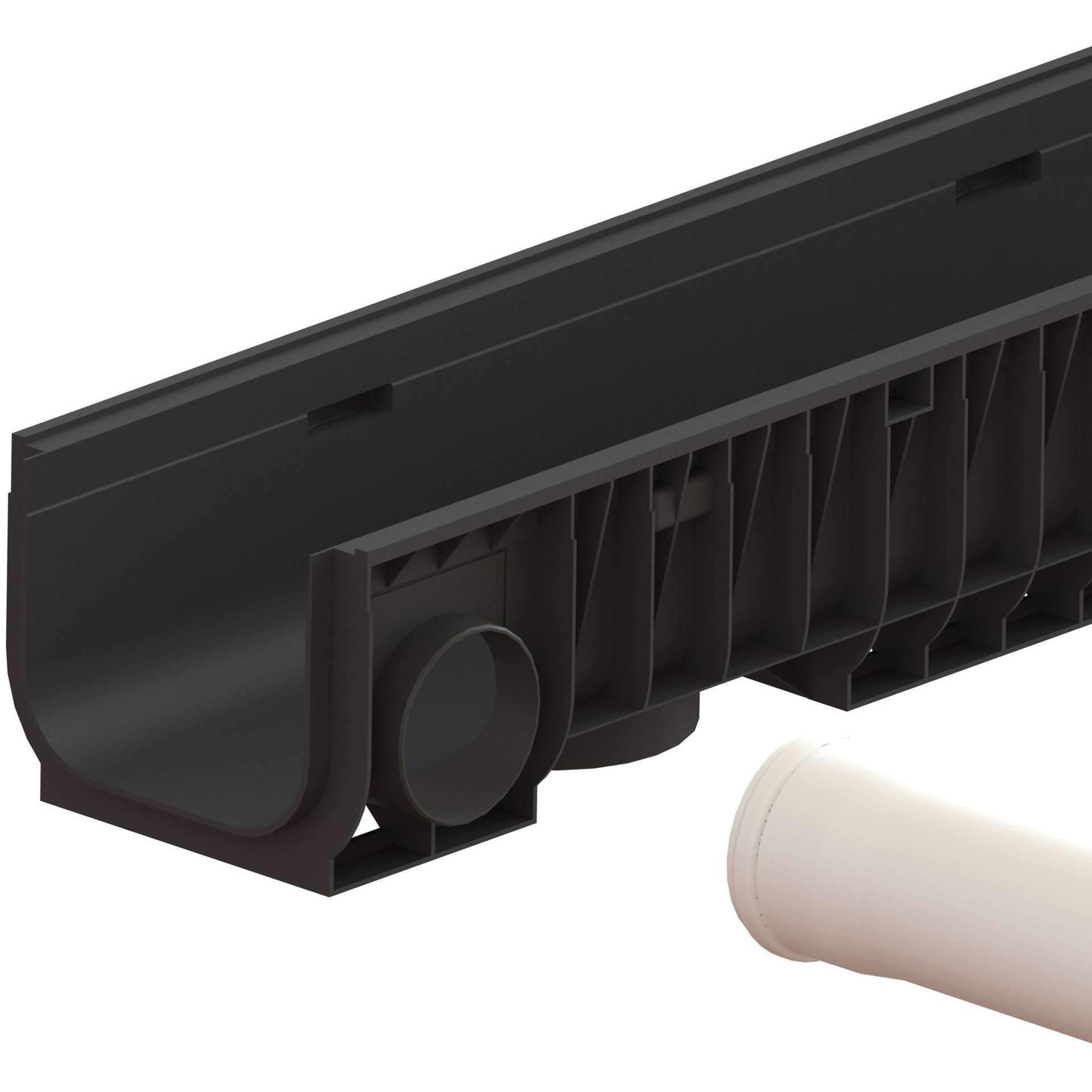 8" Channel - 8" Depth - Galvanized Stamped Steel PKG Trench Drain Standartpark 