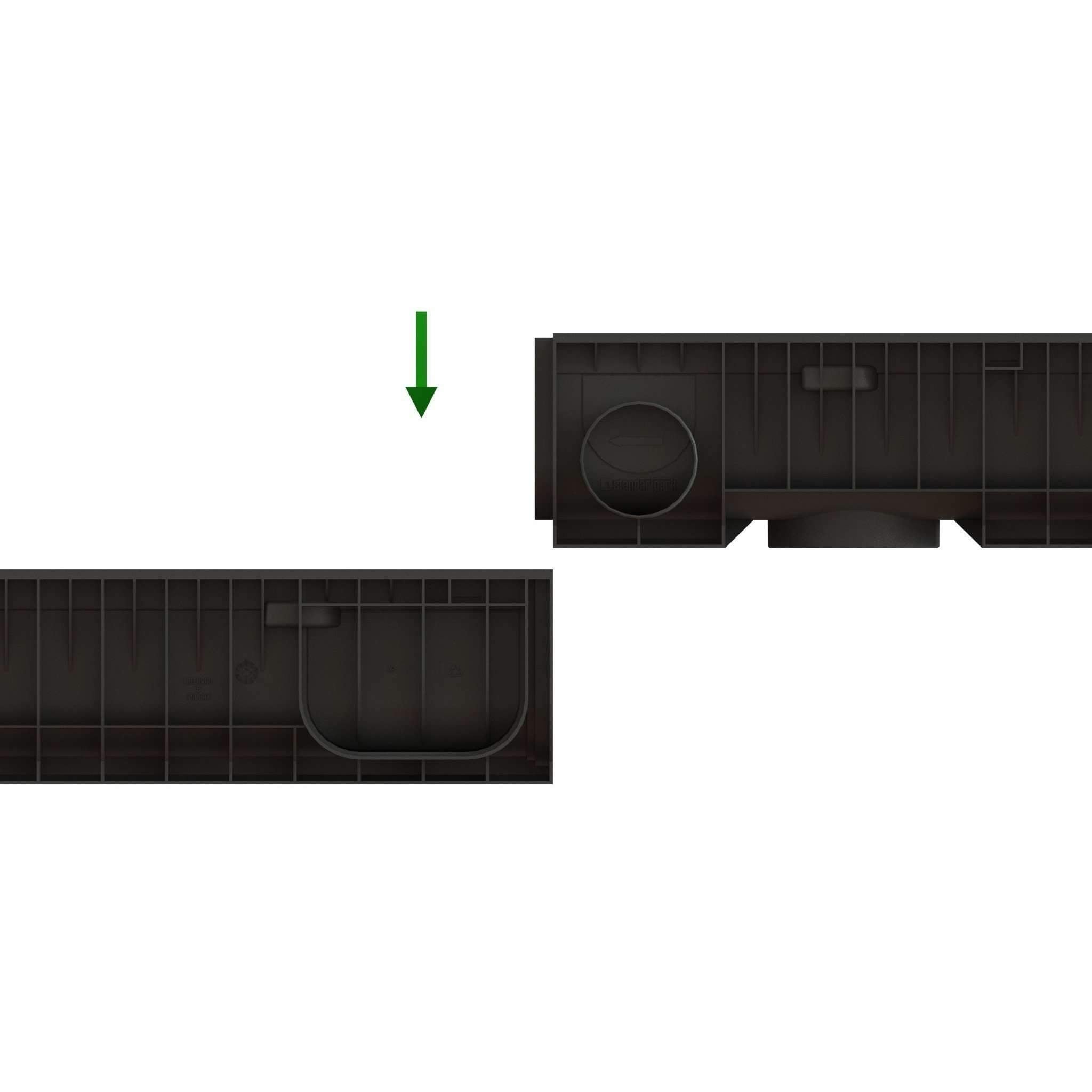 8" Channel - 8" Depth - Ductile Cast Iron Slotted PKG Trench Drain Standartpark 